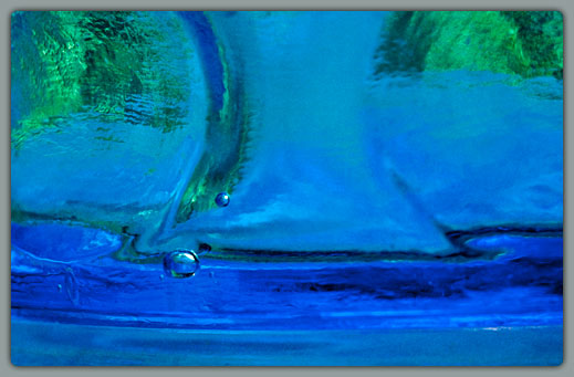 Blue-Green Glass Waterfall